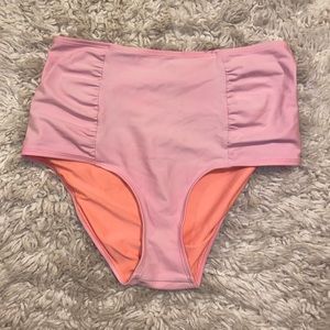 Light Pink Aerie high-rise bathing suit bottoms